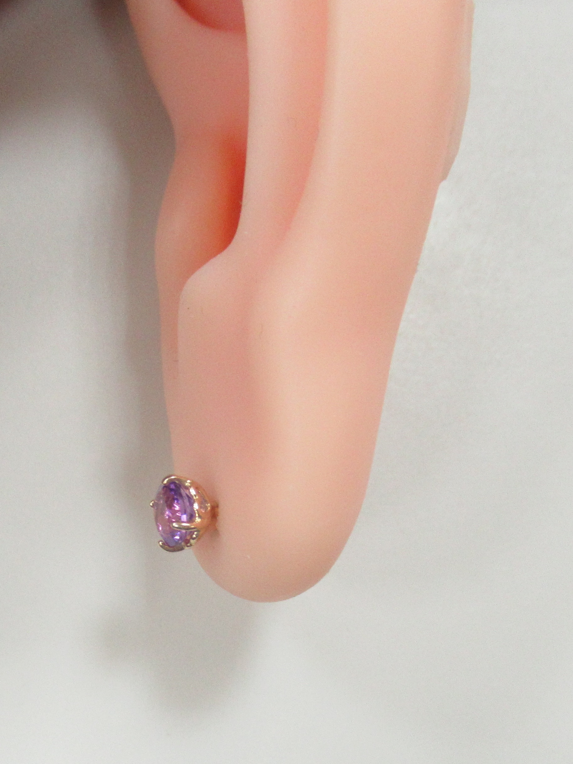 Серебряные серьги-пусеты с аметистами